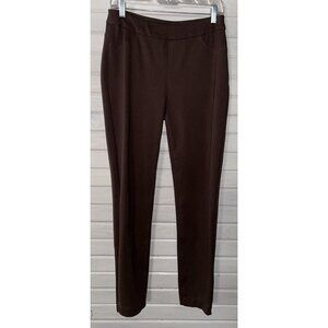 Soft Surroundings Sz SMALL Super Sleek Stretch Leggings Pants Ponte Brown EUC